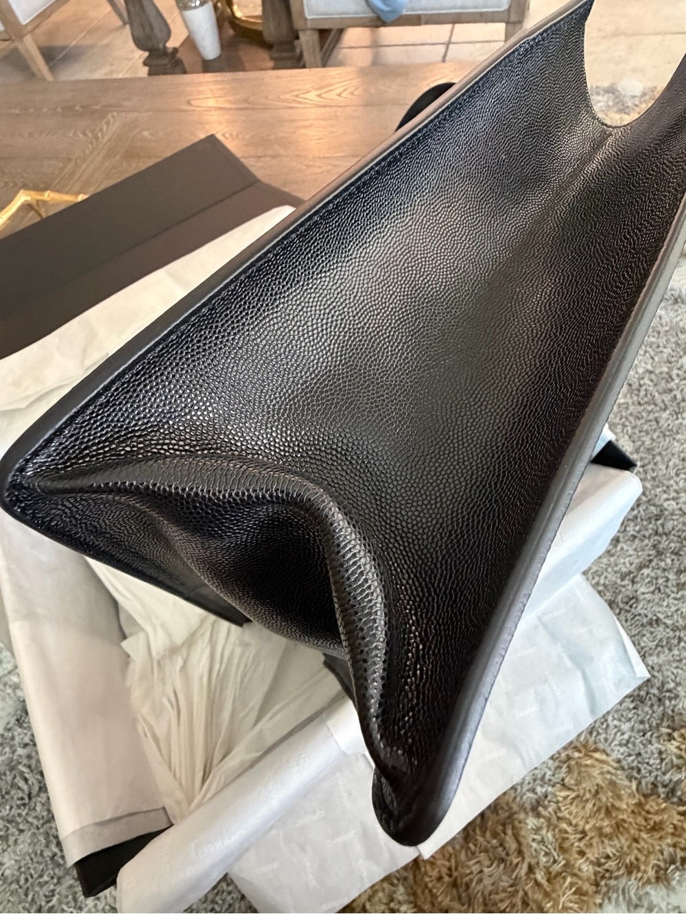 CHANEL Black Quilted Chain-Handle Tote - Picture 7 of 10